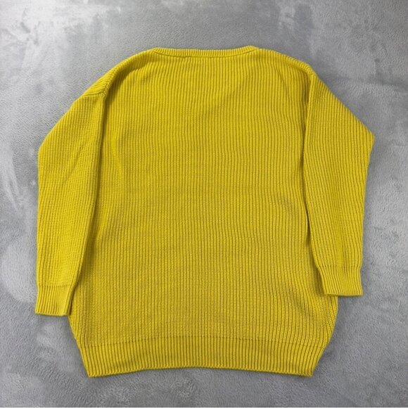 Balenciaga Paris Yellow V Neck Oversized Heavy Knit Sweater Men's Size XS/34 EU - Picture 3 of 16